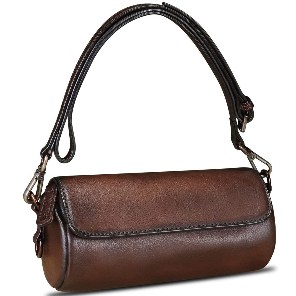 4428 Leather Satchel Vintage Shoulder Purse Handmade Handbag Retro Small